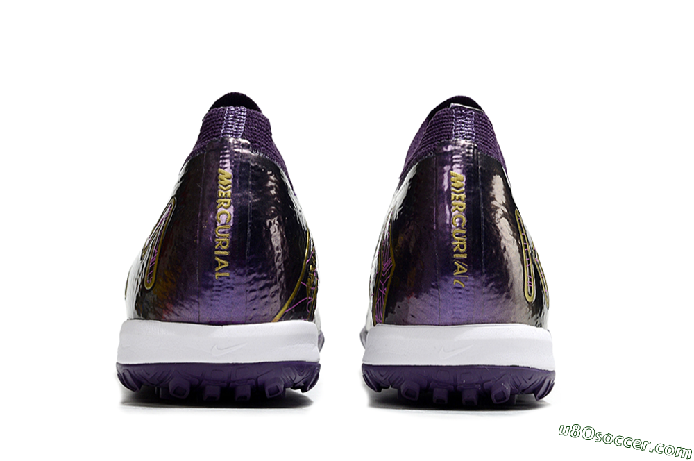 Nike Air Zoom Mercurial Vapor 16 Elite TF Artificial Turf Soccer Shoes - Purple/White/Gold 5