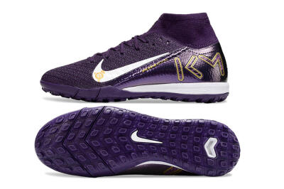 Nike Air Zoom Mercurial Superfly 10 Elite TF Artificial Turf Soccer Shoes - Purple/White/Gold