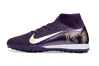 Nike Air Zoom Mercurial Superfly 10 Elite TF Artificial Turf Soccer Shoes - Purple/White/Gold