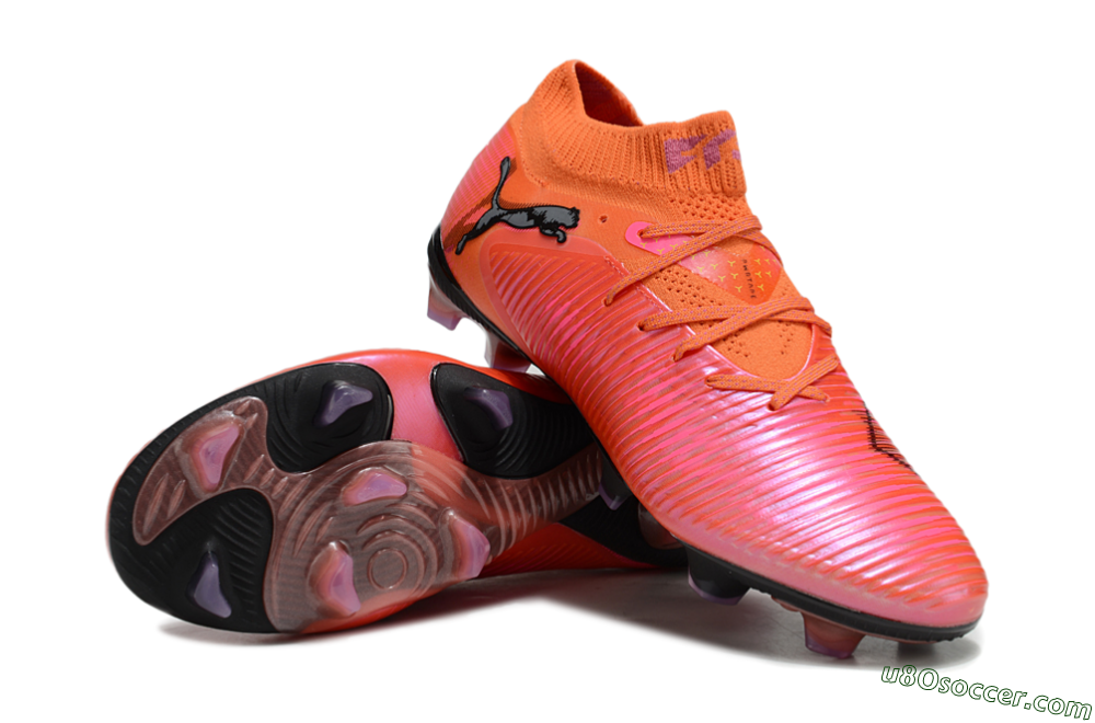 Puma Future 8 Ultimate FG Firm Ground Soccer Cleats - Orange/Pink/Black 3