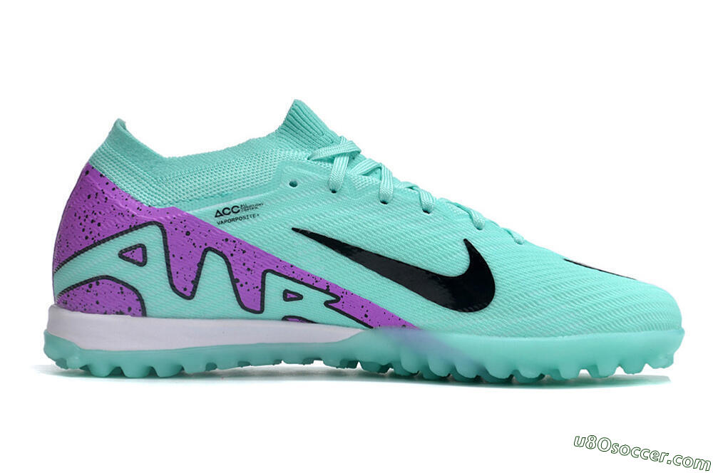 Nike Air Zoom Mercurial Vapor 16 Elite TF Artificial Turf Soccer Shoes - Jade/Black/Purple 4