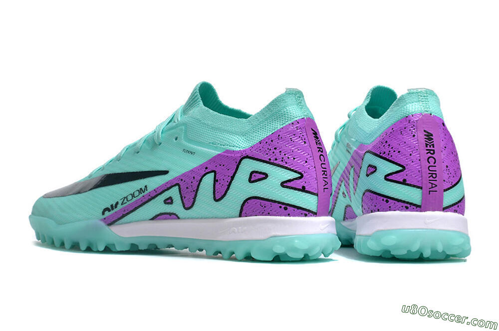 Nike Air Zoom Mercurial Vapor 16 Elite TF Artificial Turf Soccer Shoes - Jade/Black/Purple 5
