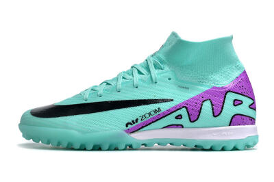 Nike Air Zoom Mercurial Superfly 10 Elite TF Artificial Turf Soccer Shoes - Jade/Black/Purple