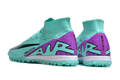 Nike Air Zoom Mercurial Superfly 10 Elite TF Artificial Turf Soccer Shoes - Jade/Black/Purple