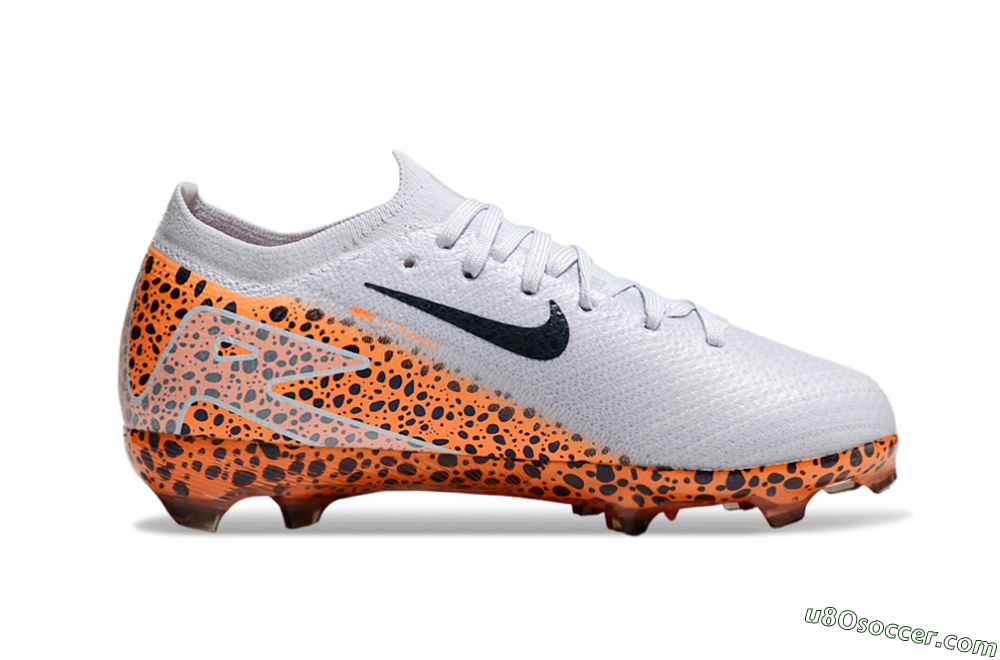 Nike Air Zoom Mercurial Vapor 16 Elite FG Firm Ground Soccer Cleats - Grey/Black/Leopard 4