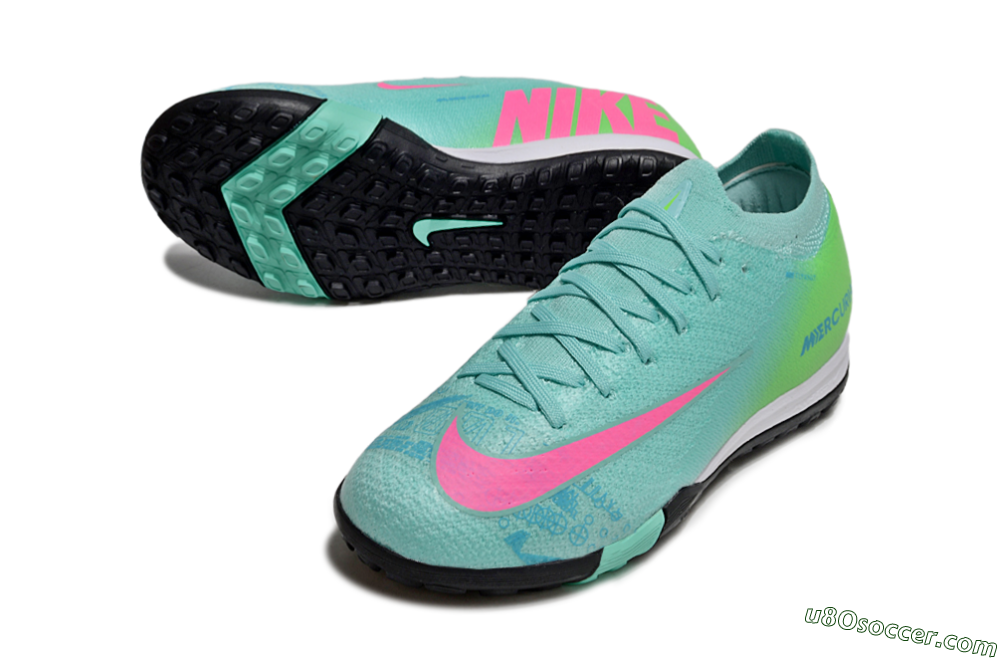 Nike Air Zoom Mercurial Vapor 16 Elite TF Artificial Turf Soccer Shoes - Jade/Yellow/Pink 3