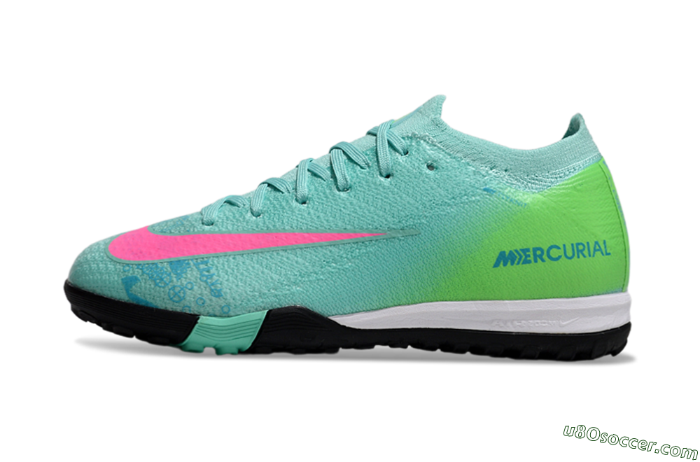 Nike Air Zoom Mercurial Vapor 16 Elite TF Artificial Turf Soccer Shoes - Jade/Yellow/Pink 2