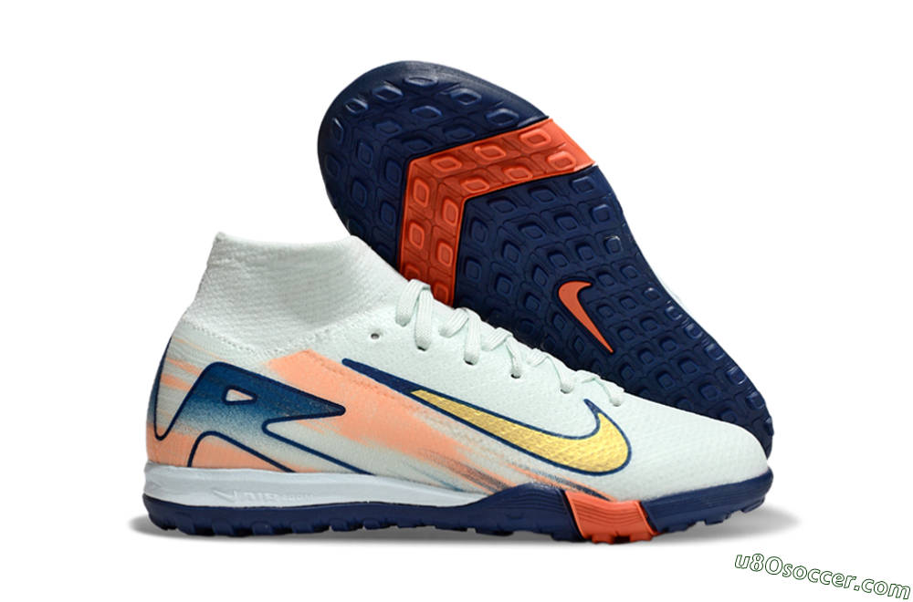 Nike Air Zoom Mercurial Superfly 10 Elite TF Artificial Turf Soccer Shoes - Jade/Gold/Blue 1