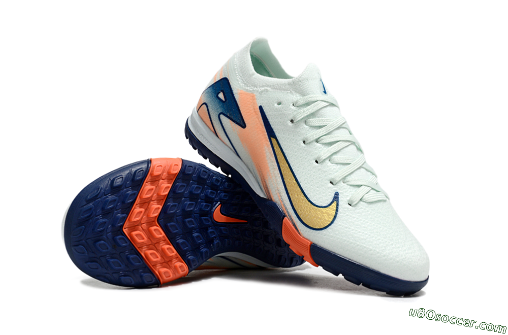 Nike Air Zoom Mercurial Vapor 16 Elite TF Artificial Turf Soccer Shoes - Jade/Blue/Gold 0