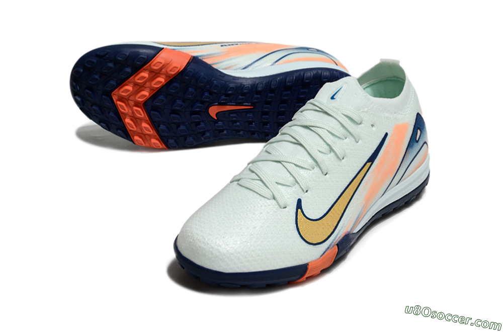 Nike Air Zoom Mercurial Vapor 16 Elite TF Artificial Turf Soccer Shoes - Jade/Blue/Gold 3