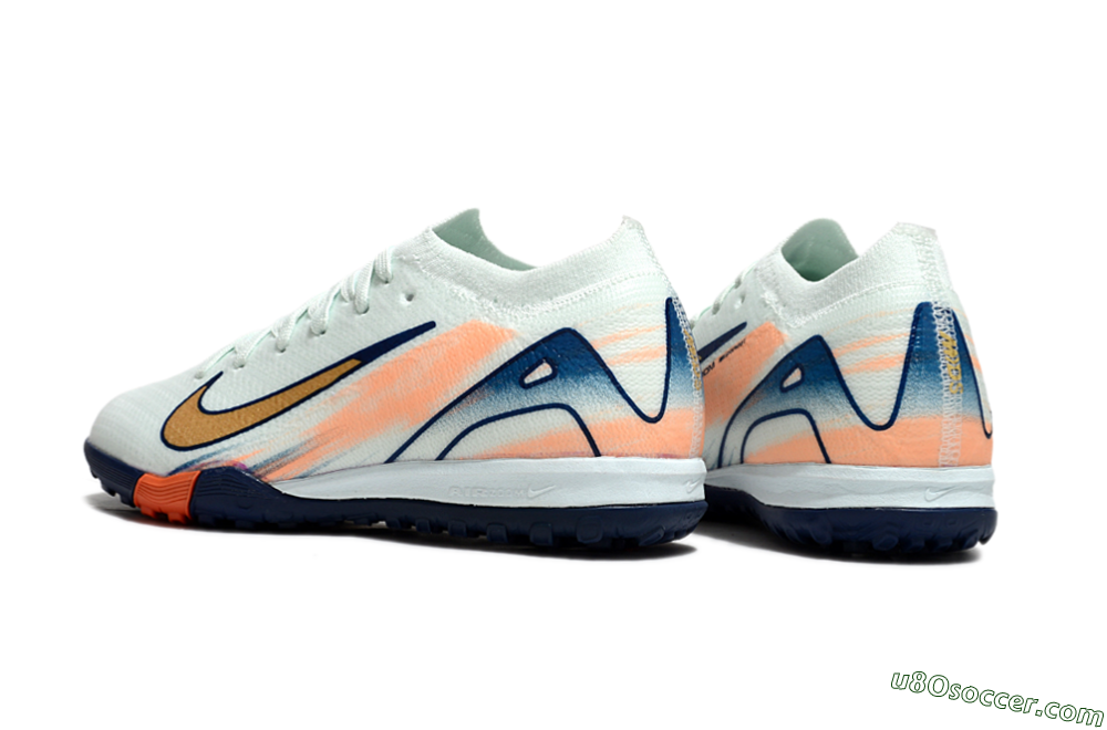 Nike Air Zoom Mercurial Vapor 16 Elite TF Artificial Turf Soccer Shoes - Jade/Blue/Gold 5