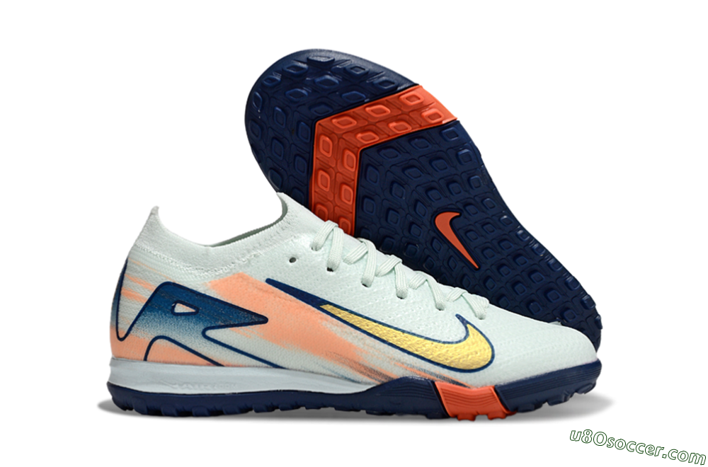 Nike Air Zoom Mercurial Vapor 16 Elite TF Artificial Turf Soccer Shoes - Jade/Blue/Gold 1