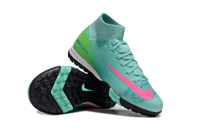 Nike Air Zoom Mercurial Superfly 10 Elite TF Artificial Turf Soccer Shoes - Jade/Pink/Yellow