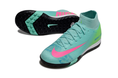Nike Air Zoom Mercurial Superfly 10 Elite TF Artificial Turf Soccer Shoes - Jade/Pink/Yellow
