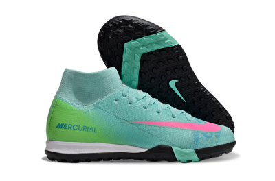 Nike Air Zoom Mercurial Superfly 10 Elite TF Artificial Turf Soccer Shoes - Jade/Pink/Yellow