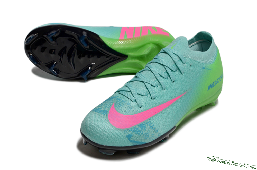 Nike Air Zoom Mercurial Vapor 16 Elite FG Firm Ground Soccer Cleats - Jade/Yellow/Pink 3
