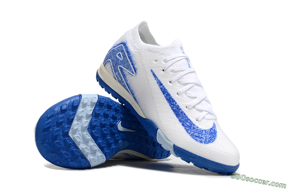 Nike Air Zoom Mercurial Vapor 16 Elite TF Artificial Turf Soccer Shoes - White/Blue 0