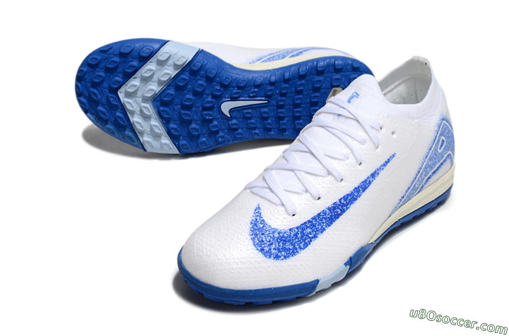 Nike Air Zoom Mercurial Vapor 16 Elite TF Artificial Turf Soccer Shoes - White/Blue 3