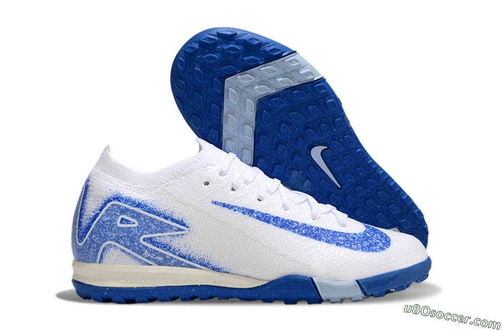Nike Air Zoom Mercurial Vapor 16 Elite TF Artificial Turf Soccer Shoes - White/Blue 1