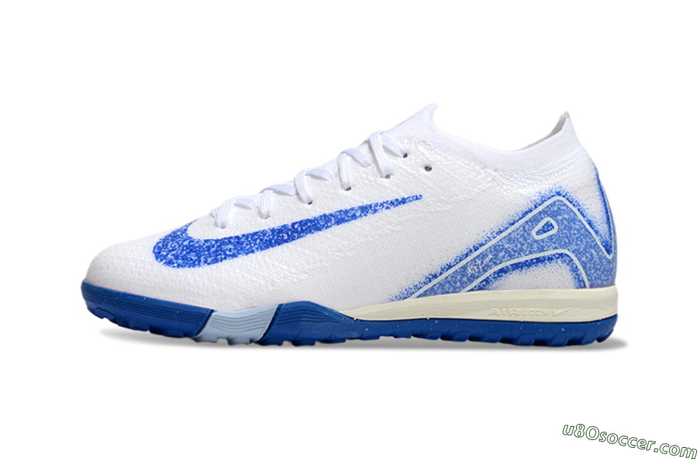 Nike Air Zoom Mercurial Vapor 16 Elite TF Artificial Turf Soccer Shoes - White/Blue 2