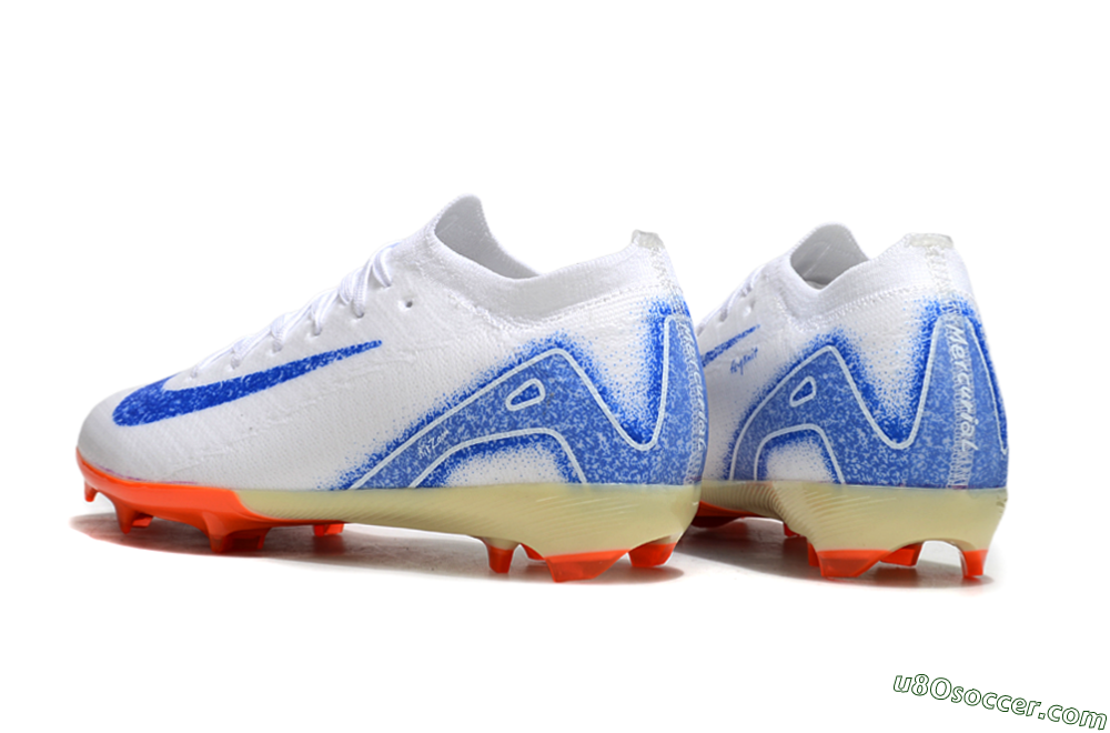 Nike Air Zoom Mercurial Vapor 16 Elite FG Firm Ground Soccer Cleats - White/Blue/Red 5