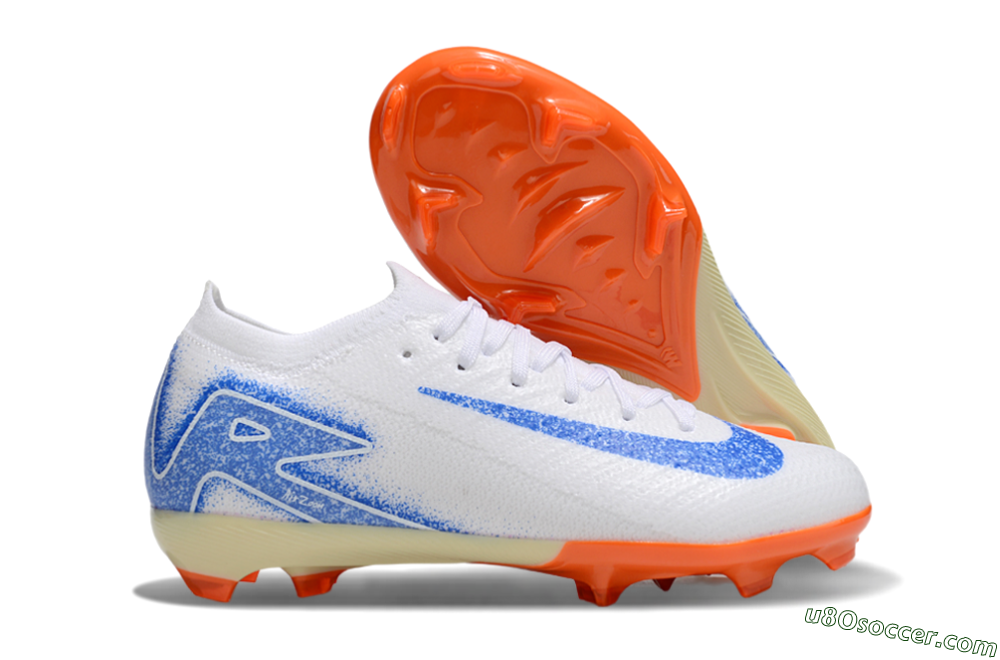 Nike Air Zoom Mercurial Vapor 16 Elite FG Firm Ground Soccer Cleats - White/Blue/Red 1
