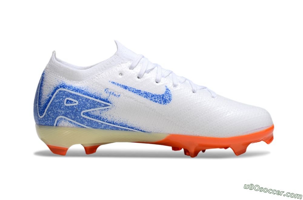 Nike Air Zoom Mercurial Vapor 16 Elite FG Firm Ground Soccer Cleats - White/Blue/Red 4