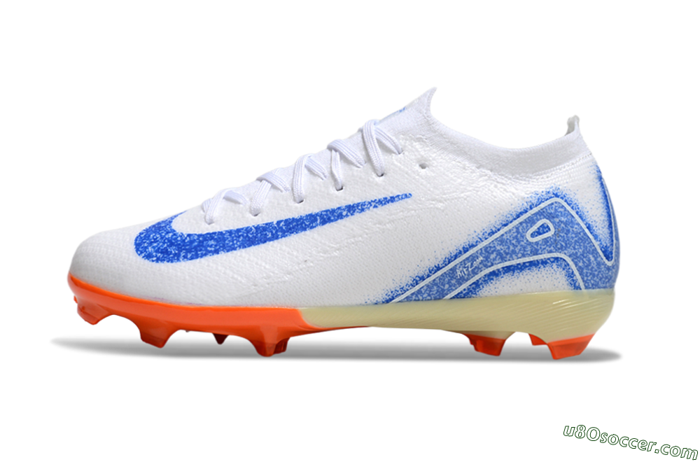 Nike Air Zoom Mercurial Vapor 16 Elite FG Firm Ground Soccer Cleats - White/Blue/Red 2