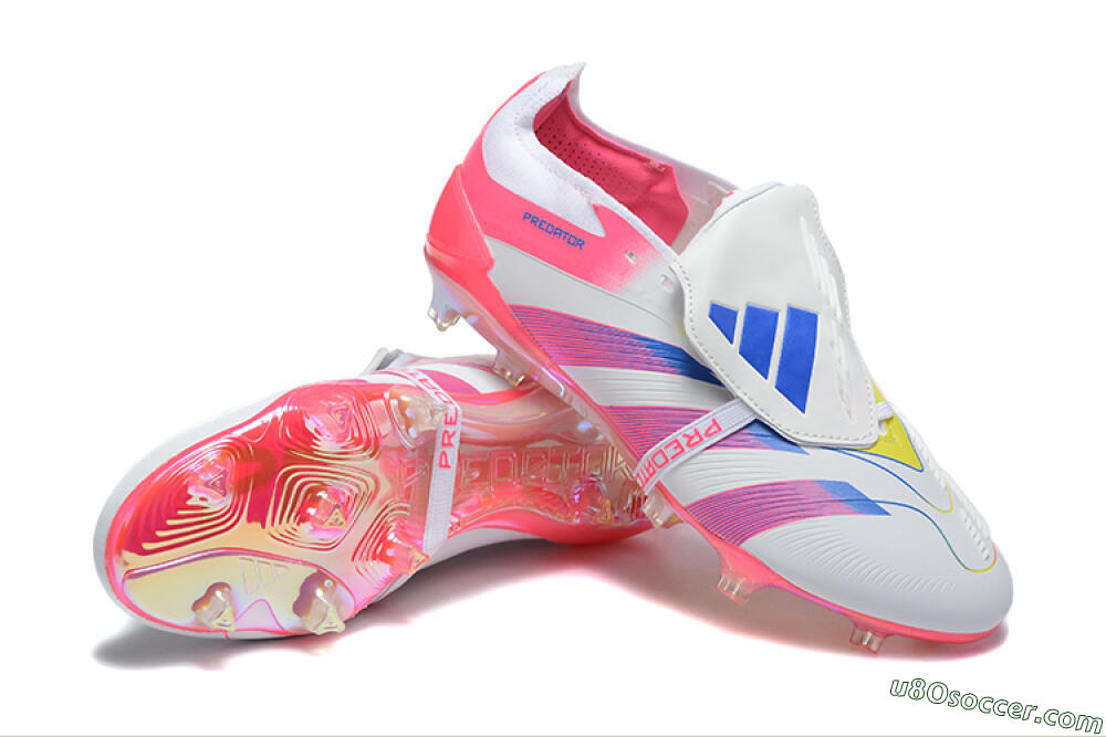 Adidas Predator 25 Elite Foldover Tongue FG Firm Ground Soccer Cleats - White/Red/Blue 4