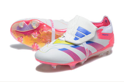 Adidas Predator 25 Elite Foldover Tongue FG Firm Ground Soccer Cleats - White/Red/Blue