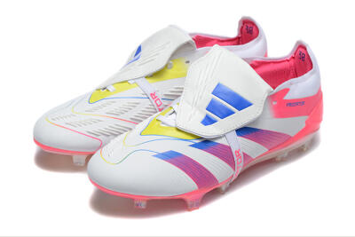 Adidas Predator 25 Elite Foldover Tongue FG Firm Ground Soccer Cleats - White/Red/Blue