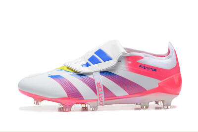 Adidas Predator 25 Elite Foldover Tongue FG Firm Ground Soccer Cleats - White/Red/Blue