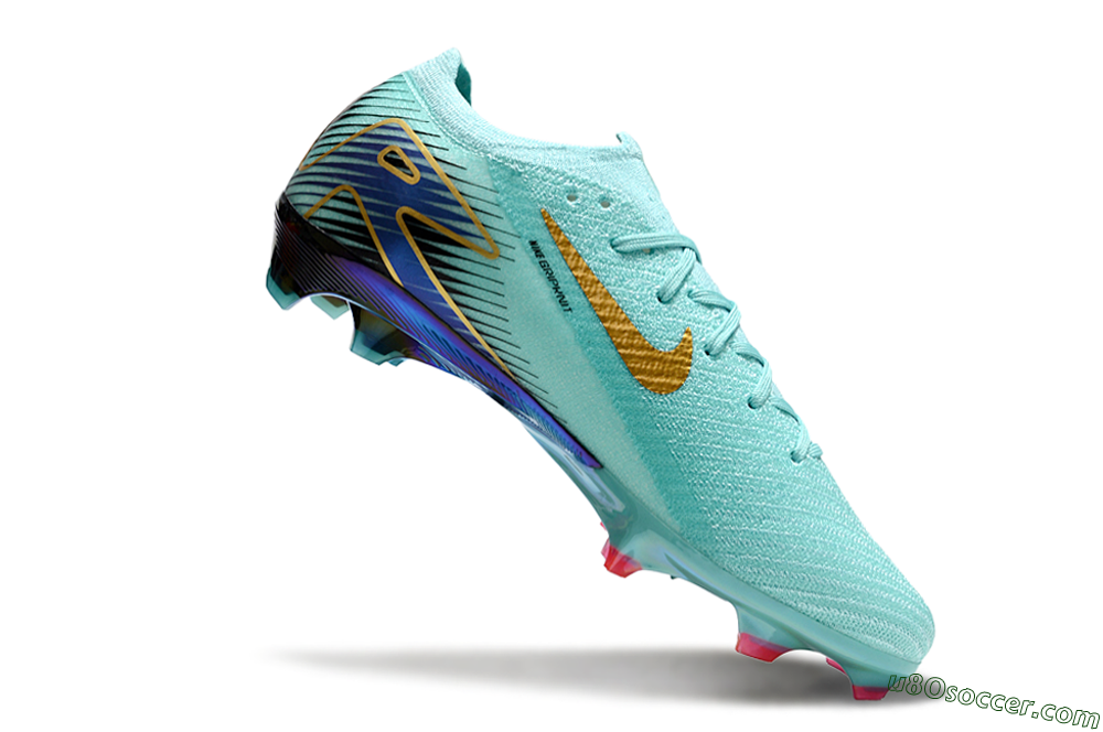Nike Air Zoom Mercurial Vapor 16 Elite FG Firm Ground Soccer Cleats - Jade/Gold/Blue 4