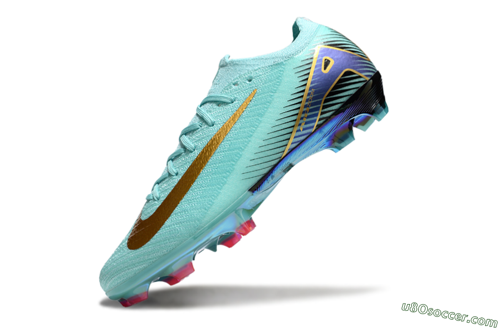Nike Air Zoom Mercurial Vapor 16 Elite FG Firm Ground Soccer Cleats - Jade/Gold/Blue 5