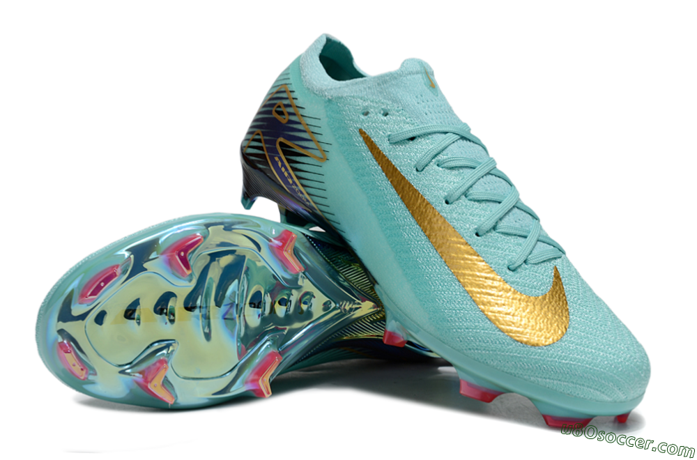 Nike Air Zoom Mercurial Vapor 16 Elite FG Firm Ground Soccer Cleats - Jade/Gold/Blue 3