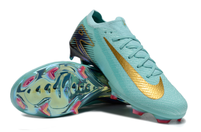 Nike Air Zoom Mercurial Vapor 16 Elite FG Firm Ground Soccer Cleats - Jade/Gold/Blue