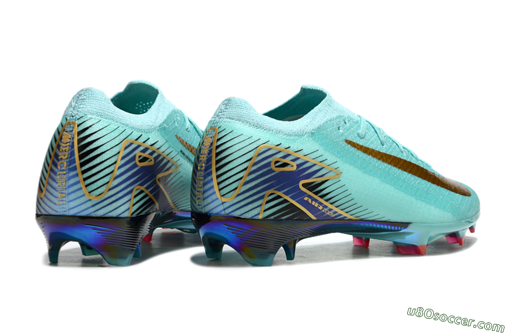 Nike Air Zoom Mercurial Vapor 16 Elite FG Firm Ground Soccer Cleats - Jade/Gold/Blue 6