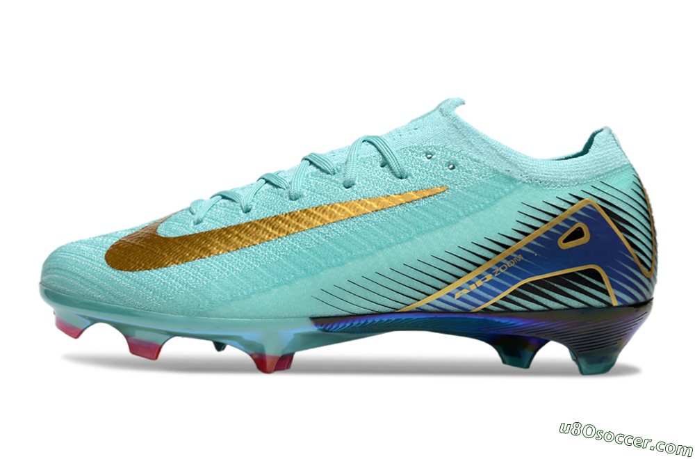 Nike Air Zoom Mercurial Vapor 16 Elite FG Firm Ground Soccer Cleats - Jade/Gold/Blue 2