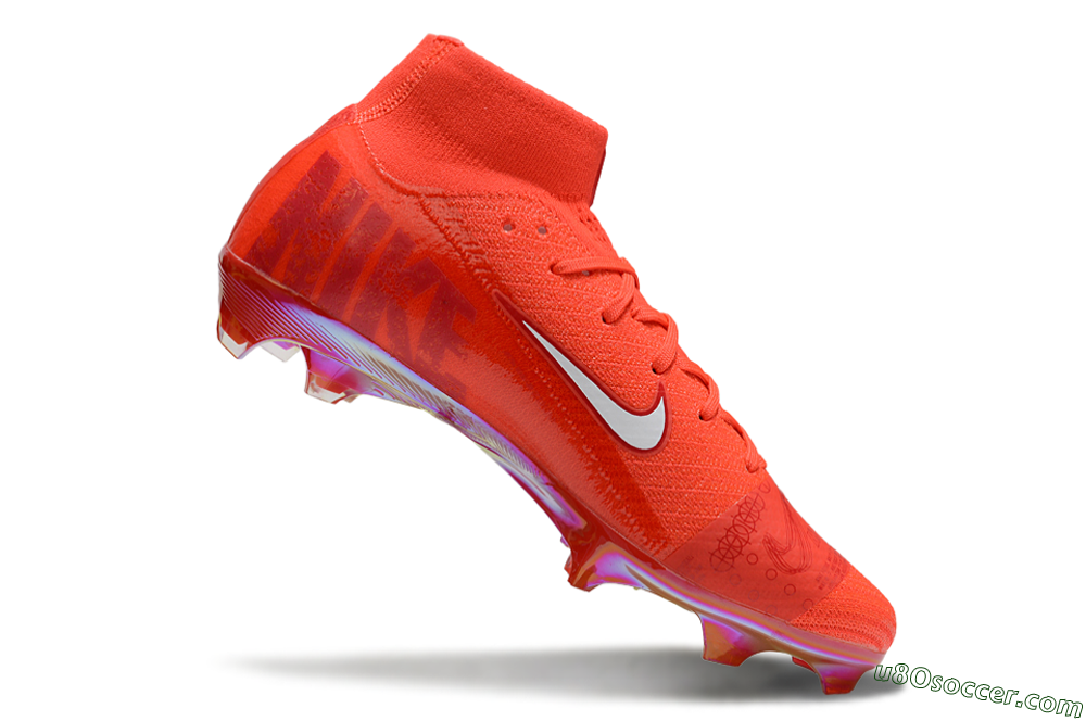 Nike Air Zoom Mercurial Superfly 10 Elite FG Firm Ground Soccer Cleats - Red/White/Gold 4