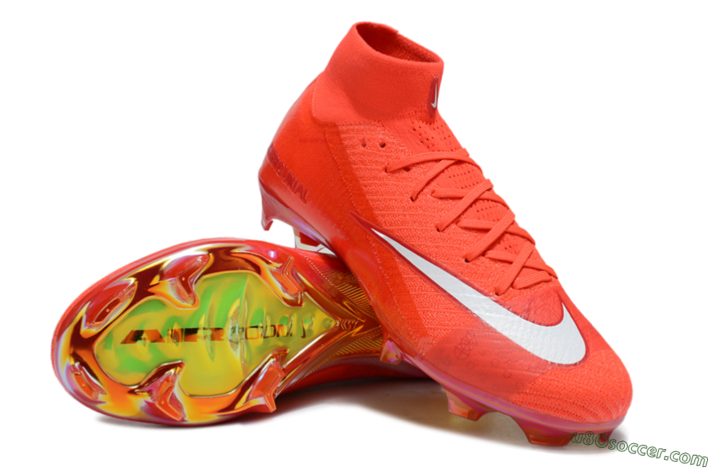 Nike Air Zoom Mercurial Superfly 10 Elite FG Firm Ground Soccer Cleats - Red/White/Gold 3