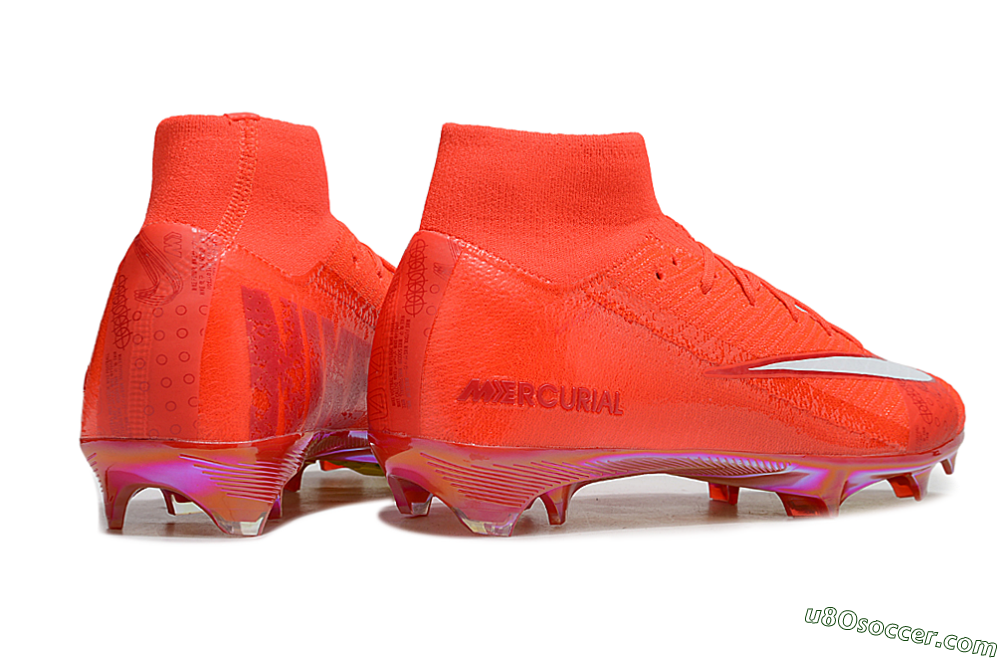 Nike Air Zoom Mercurial Superfly 10 Elite FG Firm Ground Soccer Cleats - Red/White/Gold 6