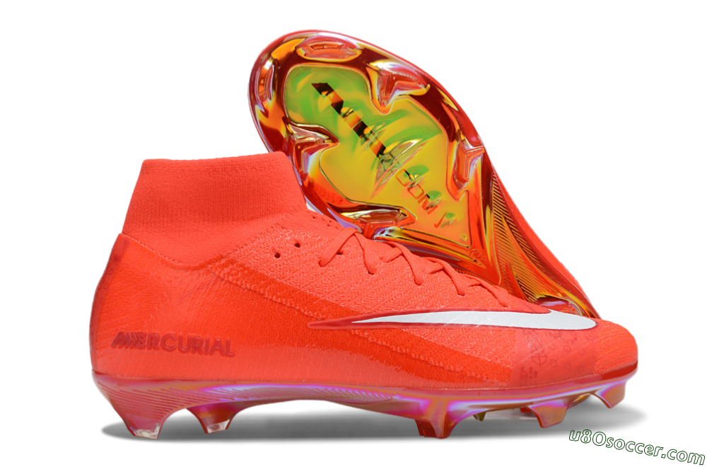 Nike Air Zoom Mercurial Superfly 10 Elite FG Firm Ground Soccer Cleats - Red/White/Gold 1