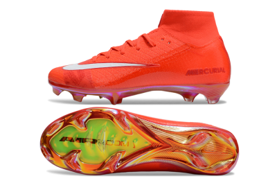 Nike Air Zoom Mercurial Superfly 10 Elite FG Firm Ground Soccer Cleats - Red/White/Gold