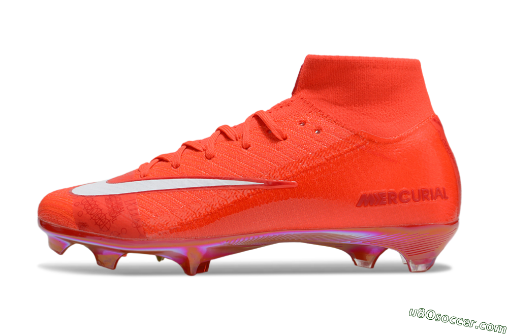 Nike Air Zoom Mercurial Superfly 10 Elite FG Firm Ground Soccer Cleats - Red/White/Gold 2