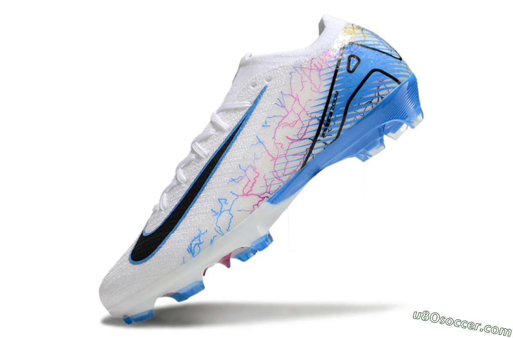 Nike Air Zoom Mercurial Vapor 16 Elite FG Firm Ground Soccer Cleats - White/Black/Blue/Pink/Yellow 5