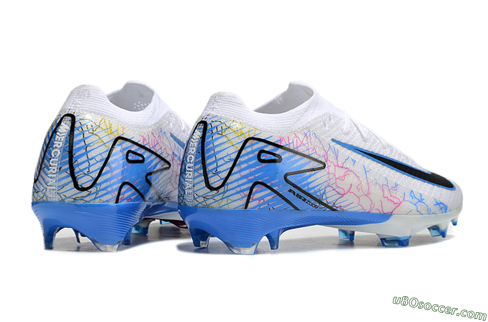 Nike Air Zoom Mercurial Vapor 16 Elite FG Firm Ground Soccer Cleats - White/Black/Blue/Pink/Yellow 6