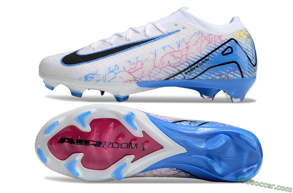 Nike Air Zoom Mercurial Vapor 16 Elite FG Firm Ground Soccer Cleats - White/Black/Blue/Pink/Yellow 0