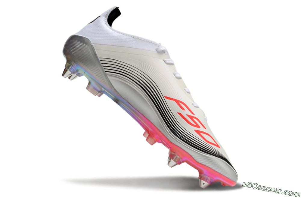 Messi x Adidas F50 Elite 2025 SG Soft Ground Soccer Cleats - Silver/White/Black 4