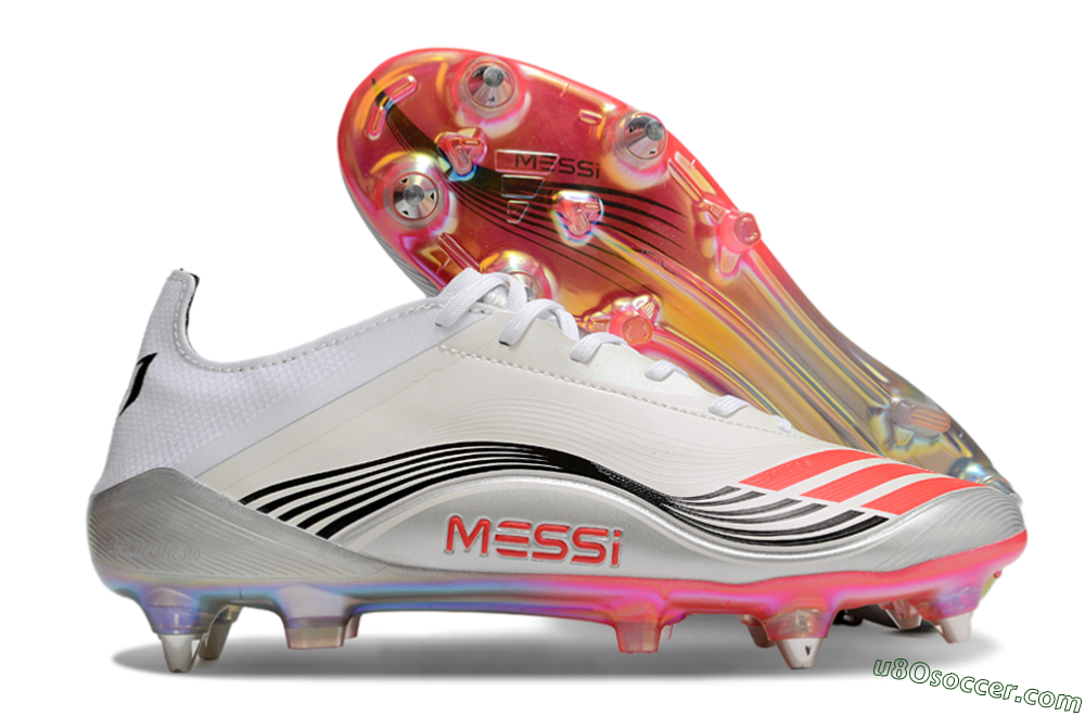 Messi x Adidas F50 Elite 2025 SG Soft Ground Soccer Cleats - Silver/White/Black 1