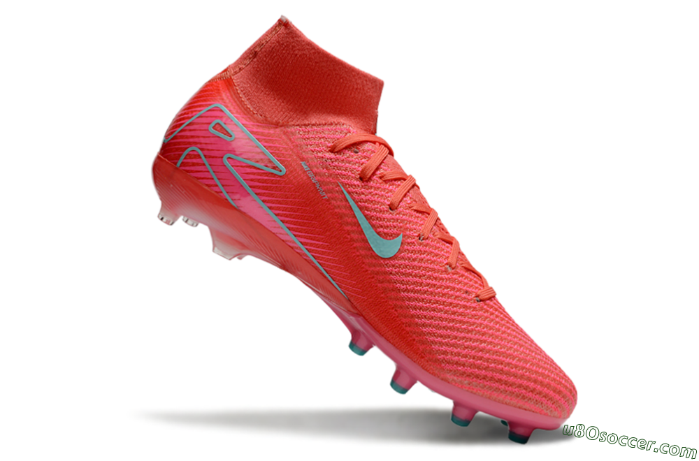 Nike Air Zoom Mercurial Superfly 10 Elite AG Artificial Grass Soccer Cleats - Red/Jade 4